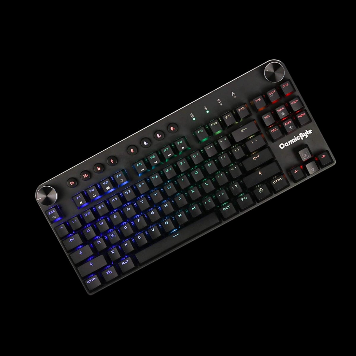 Cosmic Byte CB-GK-19 Sirius Bluetooth and Wired Mechanical Keyboard with Per Key RGB, Outemu Brown Switches (Black)