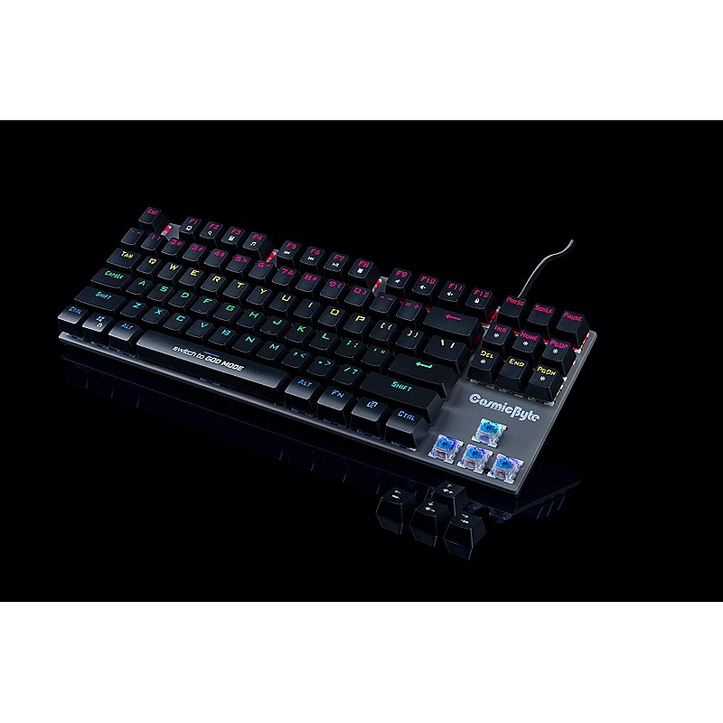 Cosmic Byte CB-GK-25 Pandora TKL Mechanical Keyboard with Outemu Blue Switches and Rainbow LED Black