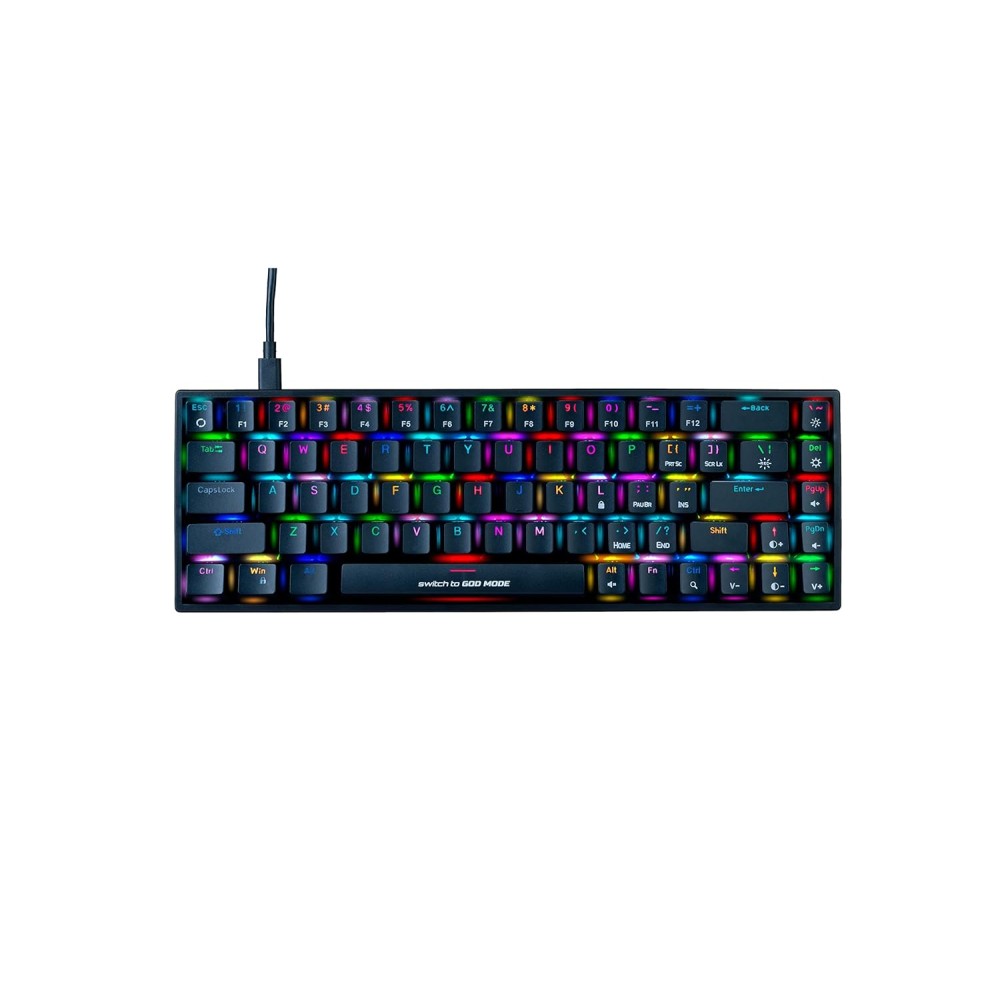 Cosmic Byte CB-GK-31 Artemis 68Key Per Key RGB Wired Mechanical Keyboard, Upgraded with Swappable Outemu Red Switches and Software (Black)