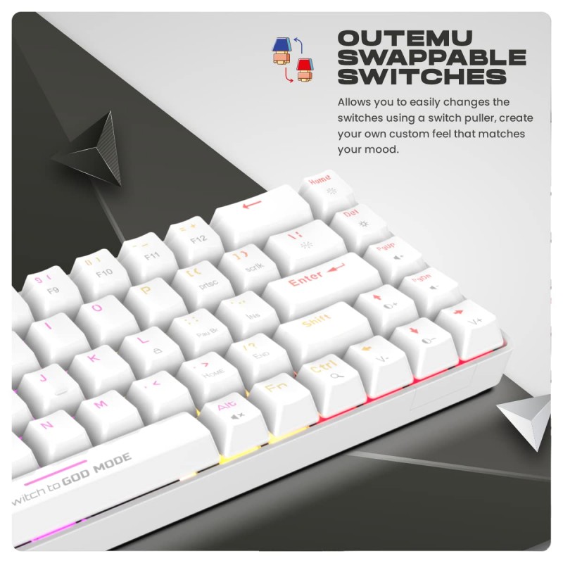 Cosmic Byte CB-GK-36 Artemis 68Key Per Key RGB Wired Mechanical Keyboard with Outemu Swappable Blue Switches and Software (White) Cosmic Byte CB-GK-36 Artemis 68Key Per Key RGB Wired Mechanical Keyboard with Outemu Swappable Blue Switches and Software (White)