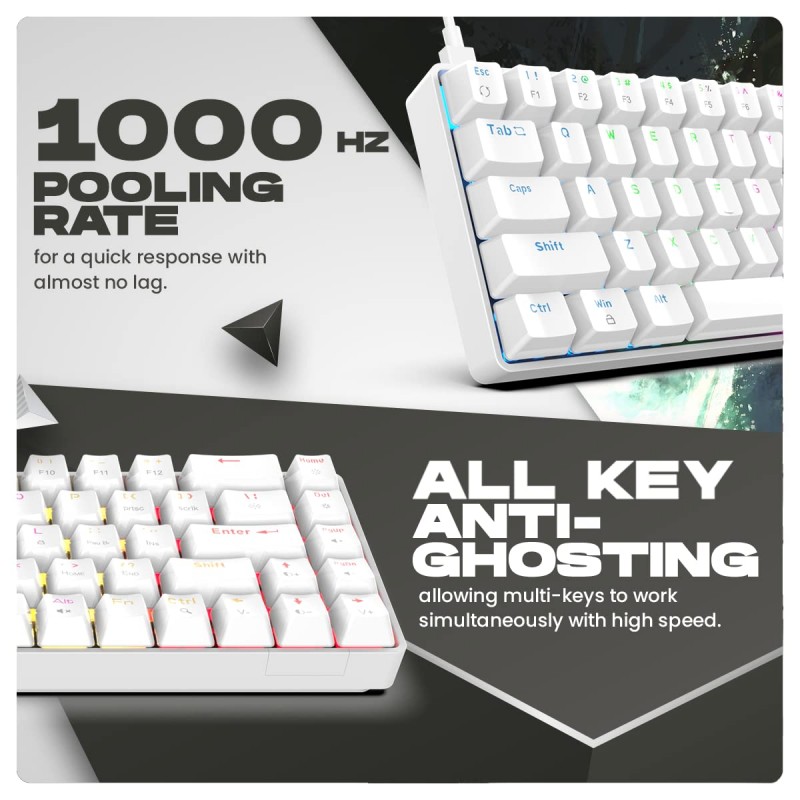 Cosmic Byte CB-GK-36 Artemis 68Key Per Key RGB Wired Mechanical Keyboard with Outemu Swappable Blue Switches and Software (White) Cosmic Byte CB-GK-36 Artemis 68Key Per Key RGB Wired Mechanical Keyboard with Outemu Swappable Blue Switches and Software (White)
