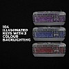 Cosmic Byte Dark Matter Gaming Keyboard and Mouse Combo, 3 Color LED Backlight, Upto 2400 DPI 5 Button LED Mouse (Black)