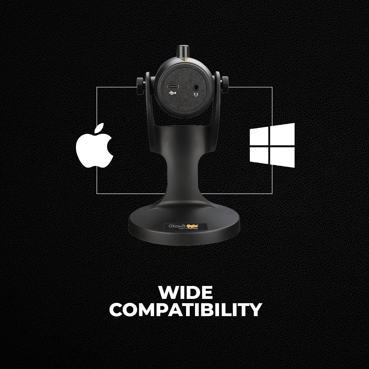 Cosmic Byte Desk Arm Mount with POP Filter for Deimos RGB Microphone, Microphone not Included (Black)