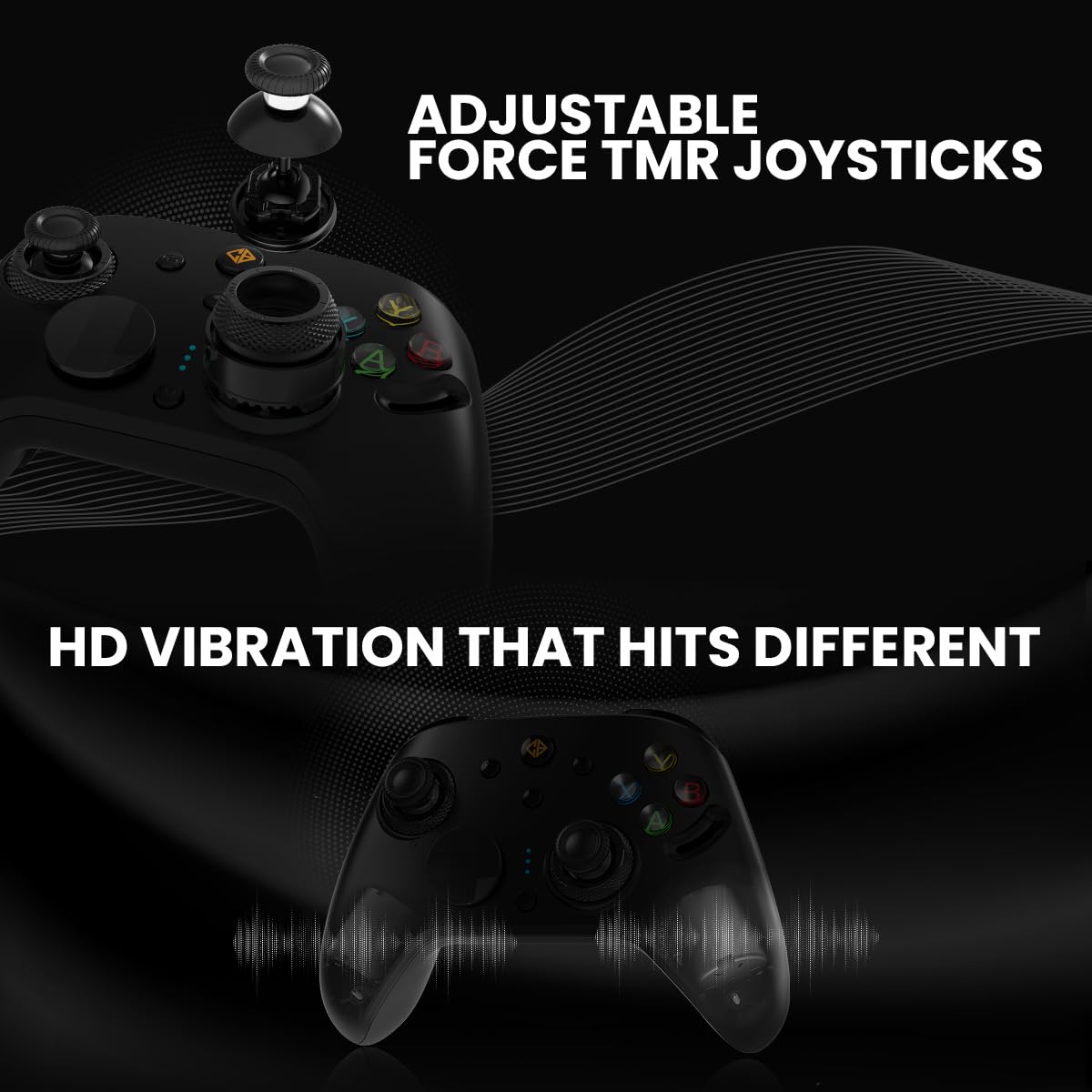 Cosmic Byte Eclipse Tri-Mode Controller | Hall Effect Triggers with Trigger Locks | Adjustable Force TMR Joysticks | 6-Axis Gyro | HD Voice Coil Vibration | Macro Back Buttons | PC/Android/iOS