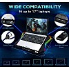 Cosmic Byte Meteoroid RGB Laptop Cooling Pad with 6 Fan Upto 17 inch laptops Black Blue