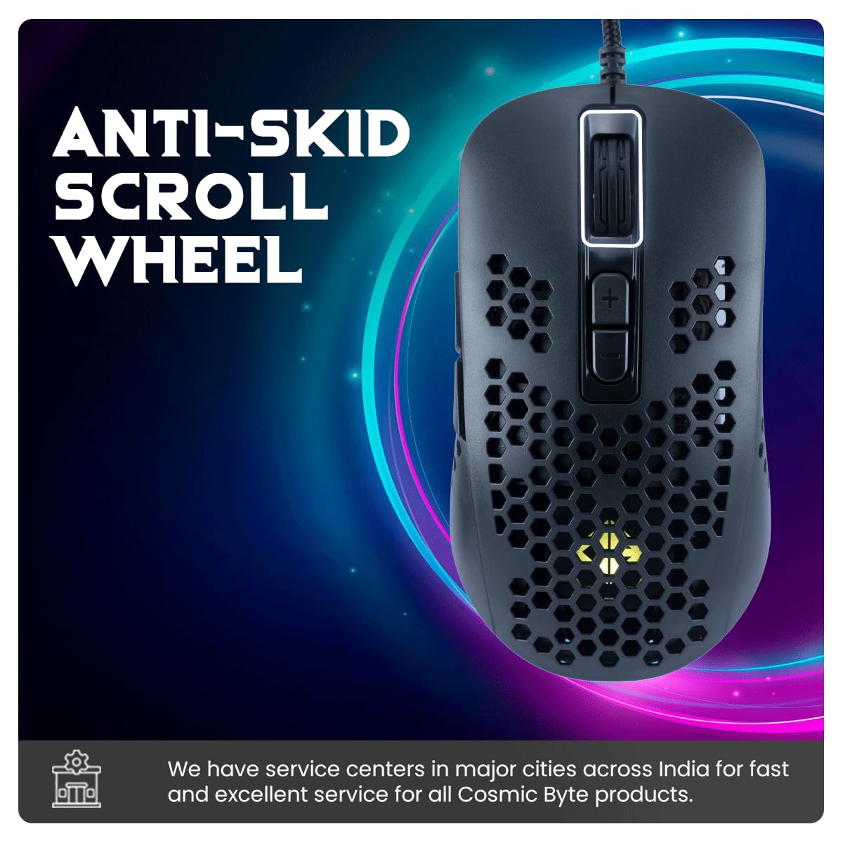 Cosmic Byte Orcus RGB Honeycomb Gaming USB Mouse with Software, New Upgraded, 12800DPI, Instant 825 Sensor