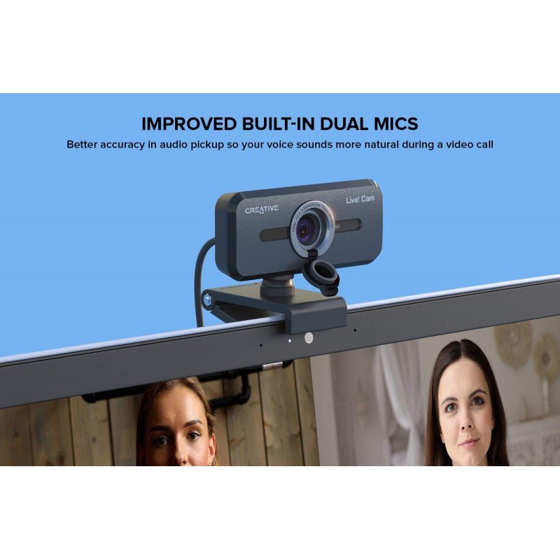 Creative Live! Cam Sync 1080P V2 Full Hd Wide-Angle USB Webcam with Auto Mute and Noise Cancellation for Video Calls,Improved Dual Built-in Mic,Privacy Lens Cap,Universal Tripod Mount,Black-Optical Creative Live! Cam Sync 1080P V2 Full Hd Wide-Angle USB Webcam with Auto Mute and Noise Cancellation for Video Calls,Improved Dual Built-in Mic,Privacy Lens Cap,Universal Tripod Mount,Black-Optical