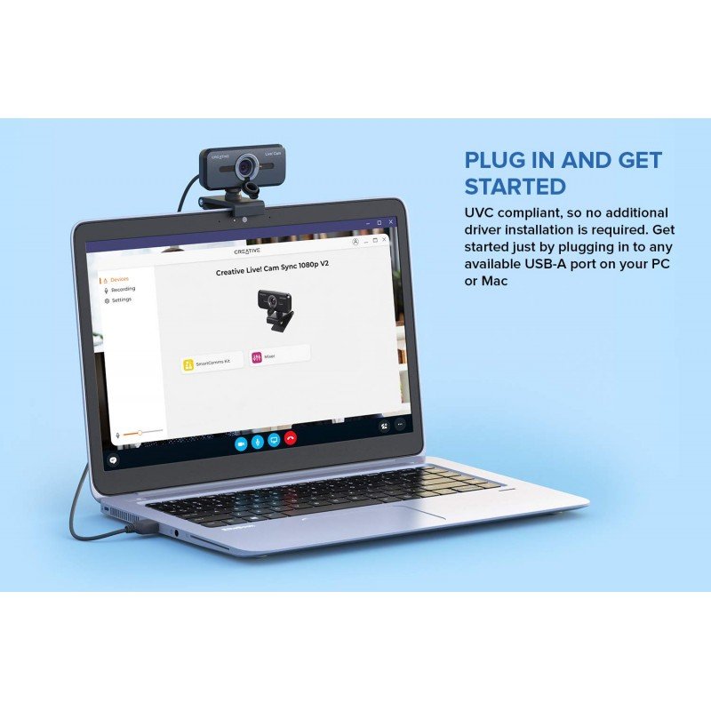 Creative Live! Cam Sync 1080P V2 Full Hd Wide-Angle USB Webcam with Auto Mute and Noise Cancellation for Video Calls,Improved Dual Built-in Mic,Privacy Lens Cap,Universal Tripod Mount,Black-Optical Creative Live! Cam Sync 1080P V2 Full Hd Wide-Angle USB Webcam with Auto Mute and Noise Cancellation for Video Calls,Improved Dual Built-in Mic,Privacy Lens Cap,Universal Tripod Mount,Black-Optical