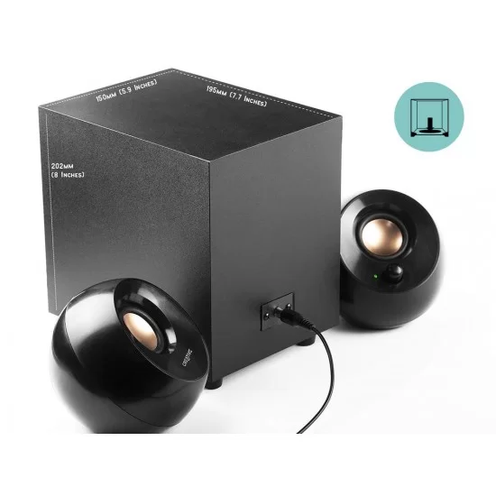 Creative Pebble Plus 2.1 USB-Powered Desktop Speakers with Powerful Down-Firing Subwoofer and Far-Field Drivers, Black
