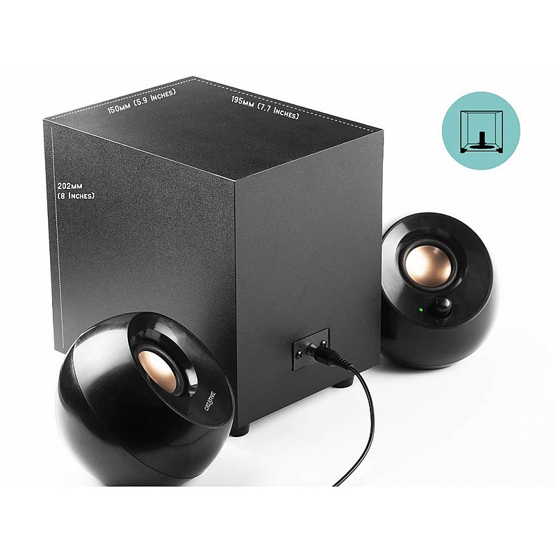 Creative Pebble Plus 2.1 USB-Powered Desktop Speakers with Powerful Down-Firing Subwoofer and Far-Field Drivers, Black