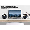 Creative Pebble V2 - Minimalistic 2.0 USB-C Powered Desktop Speakers, 3.5 mm AUX-in Type-A Adapter Cable (Black)