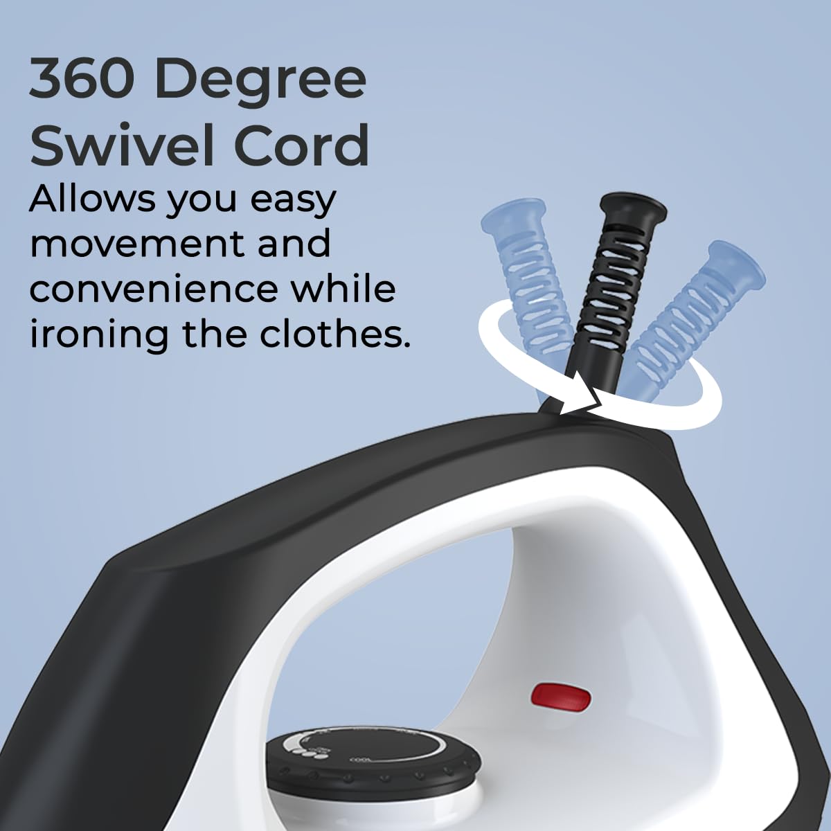 Crompton Cromyon 1000W Lightweight Iron,Weilburger Non Stick Soleplate for Smooth Gliding, (Black), 6 Fabric Settings (ACGEI-CROMYON)