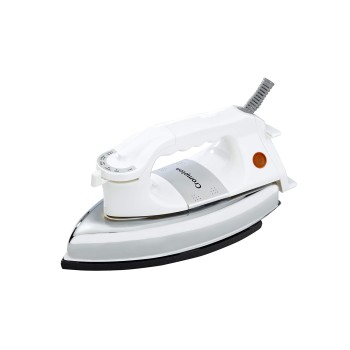 Crompton Rhino 1000-Watt Heavy weight Dry Iron with Non Stick Teflon Coating (White/Silver)