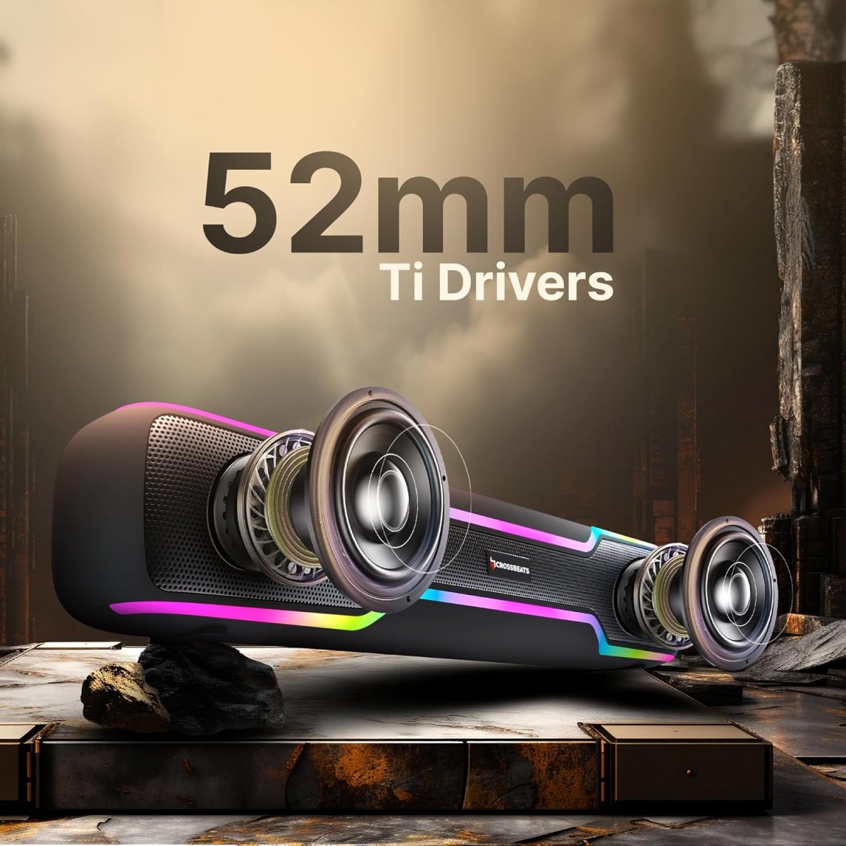 CrossBeats Blaze B50 | 50W Sound bar | Gaming RGB Light | FM Radio AUX, SD Card, USB I 3000 mAh 5 Hrs Battery Built in mic Bluetooth Soundbar Tv Speaker for Home, Mobile, PC, Laptop TWS Pairing (2023) CrossBeats Blaze B50 | 50W Sound bar | Gaming RGB Light | FM Radio AUX, SD Card, USB I 3000 mAh 5 Hrs Battery Built in mic Bluetooth Soundbar Tv Speaker for Home, Mobile, PC, Laptop TWS Pairing (2023)