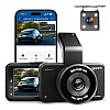 CrossBeats RoadEye 2.0 Dash Camera for Car Front and Rear| 2.7K Resolution 5MP FHD with Night Vision| ADAS 3" LCD Display Dash cam for car 150° Wide Angle| G-Sensor | Loop Emergency Recorder| 256 GB