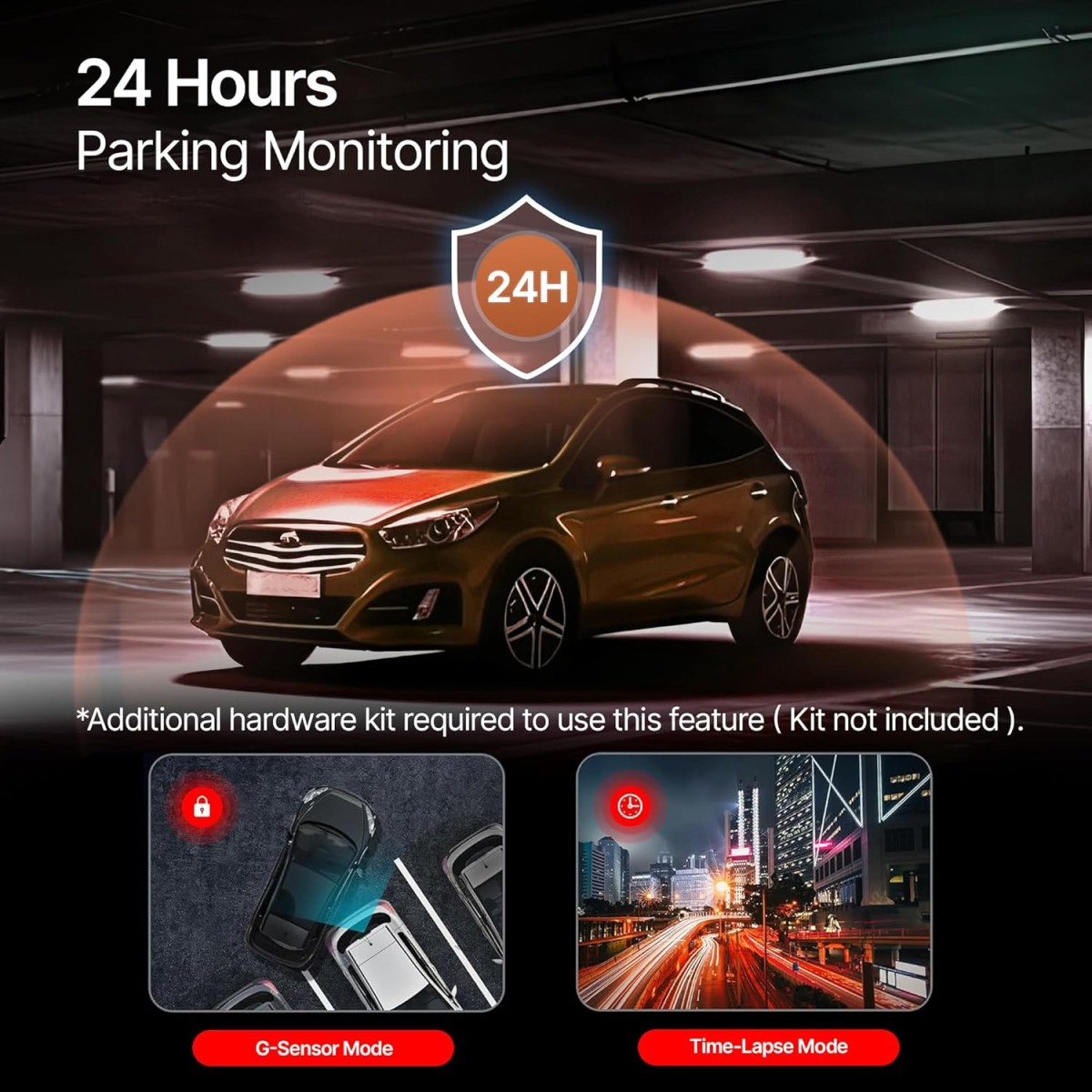 CrossBeats RoadEye 2.0 Dash Camera for Car Front and Rear| 2.7K Resolution 5MP FHD with Night Vision| ADAS 3" LCD Display Dash cam for car 150° Wide Angle| G-Sensor | Loop Emergency Recorder| 256 GB