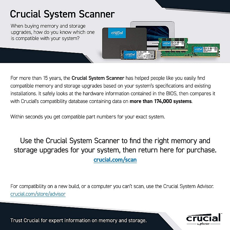 Crucial RAM 8GB DDR4 2666 MHz CL19 Desktop Memory