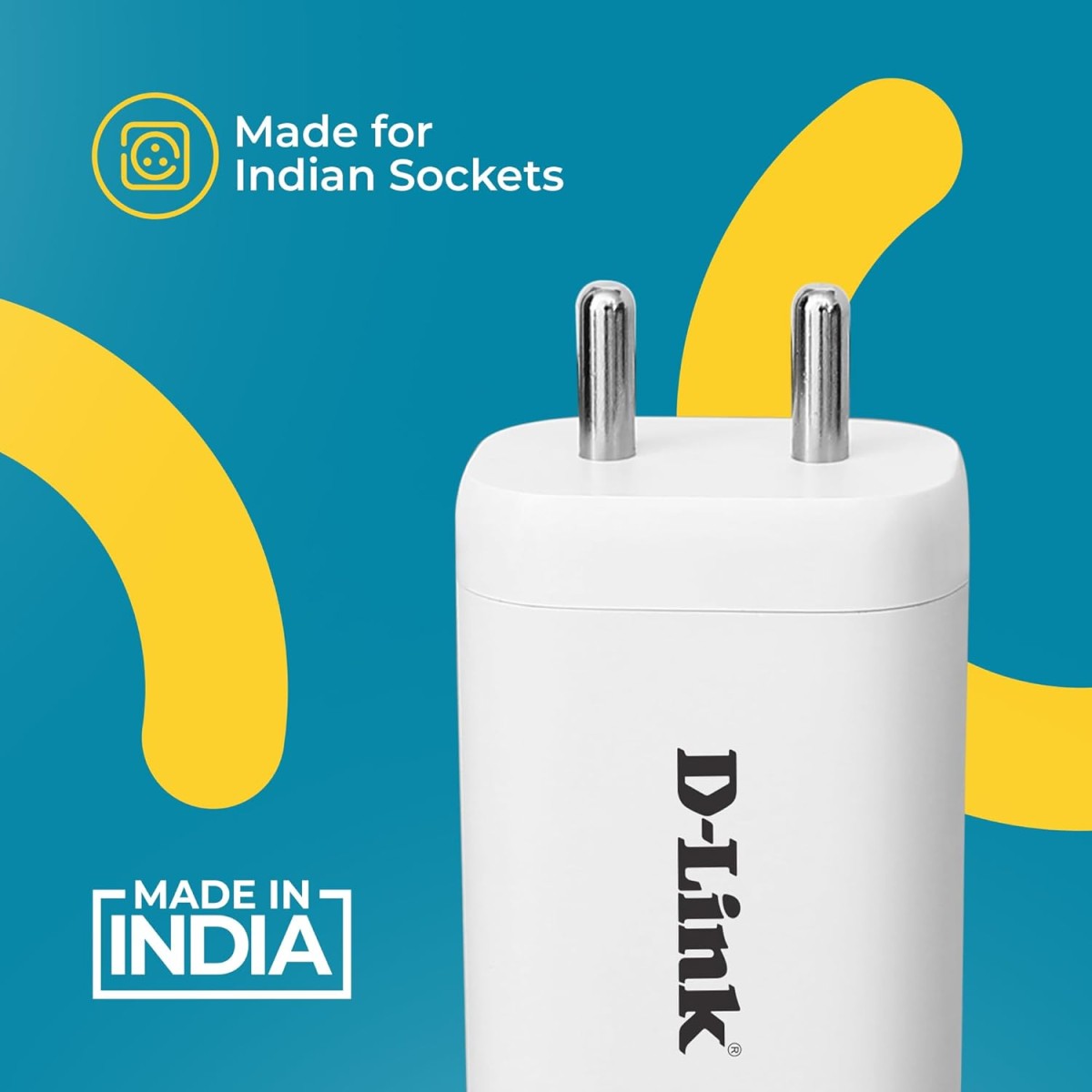 D-Link 65W Triple Port Fast Charger 2 Type-C & 1 USB-A for All Mobile Phones,Type C Enabled Laptops.Gan Technology(100W) Cable. - White