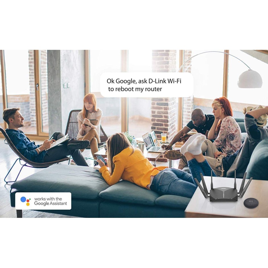 D-Link DIR-3060 WiFi Router AC3000 Mesh Smart Internet Network Compatible with Alexa & Google Assistant, MU-MIMO Tri Band Gigabit Gaming Mesh, Black D-Link DIR-3060 WiFi Router AC3000 Mesh Smart Internet Network Compatible with Alexa & Google Assistant, MU-MIMO Tri Band Gigabit Gaming Mesh, Black