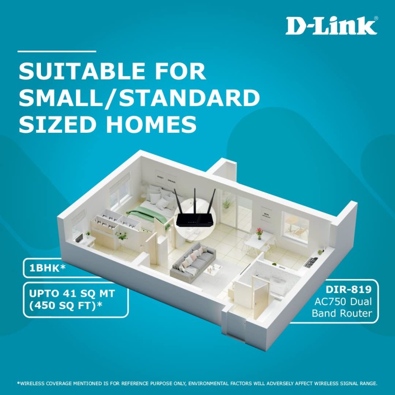 D-Link DIR-819 Wireless AC750 Dual Band 750 mbps Router (Black, Not a Modem) D-Link DIR-819 Wireless AC750 Dual Band 750 mbps Router (Black, Not a Modem)