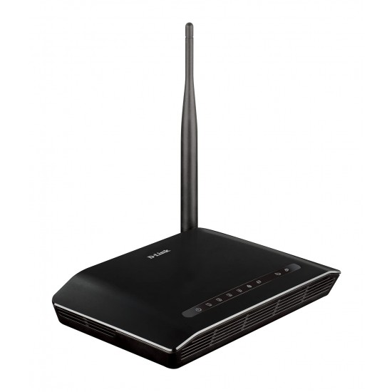 D-Link DSL-2730U Wireless-N 150 ADSL2+ 4-Port Router (Black), Works with RJ-11