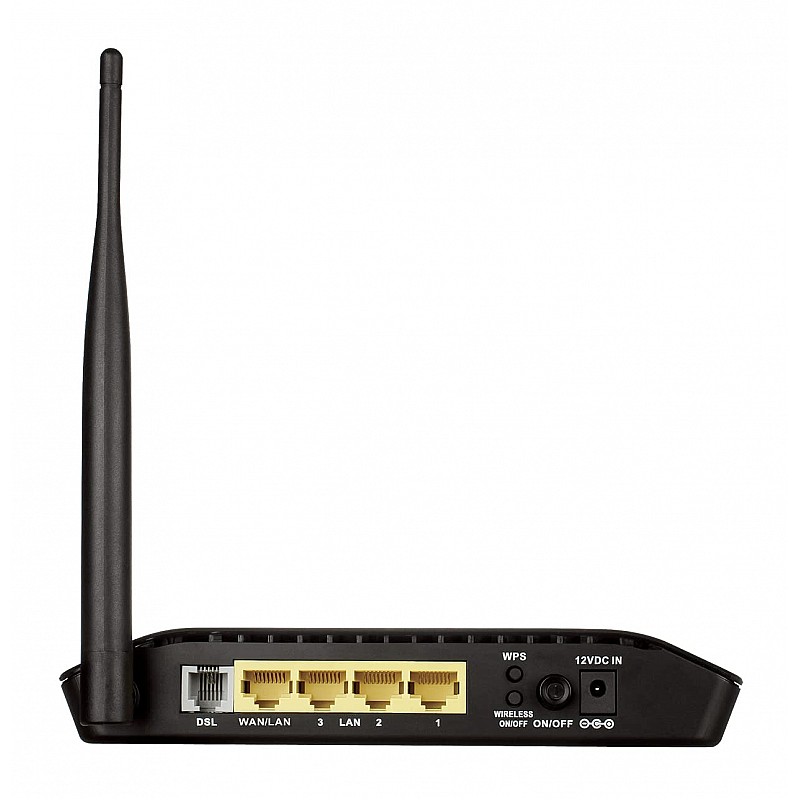 D-Link DSL-2730U Wireless-N 150 ADSL2+ 4-Port Router (Black), Works with RJ-11