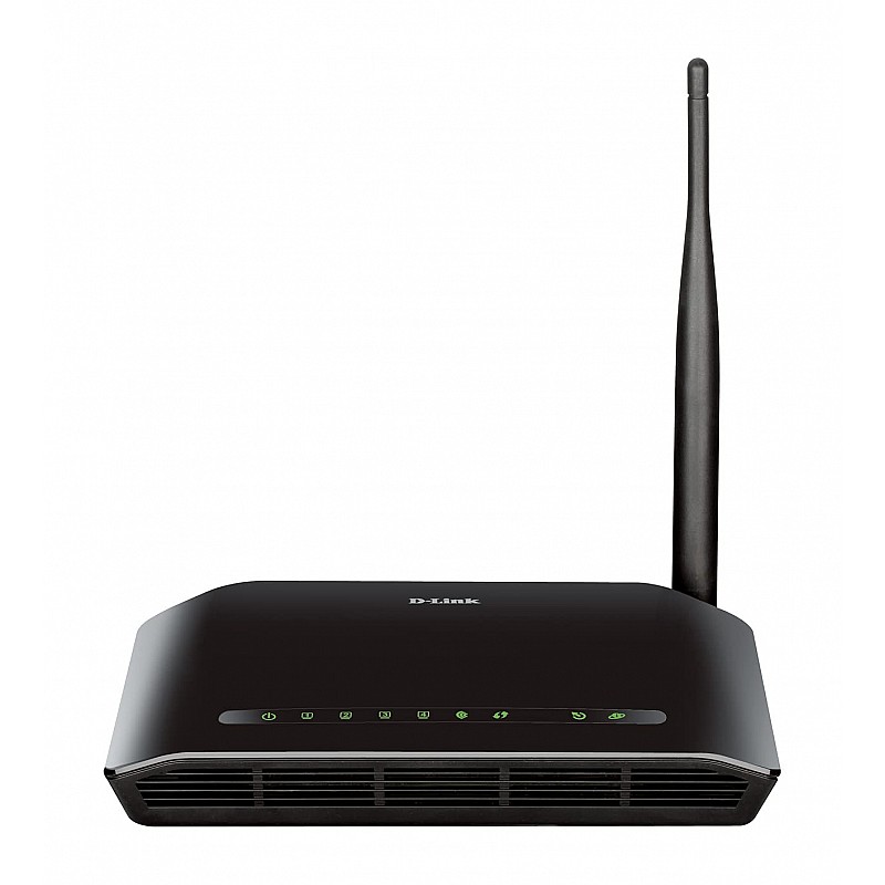 D-Link DSL-2730U Wireless-N 150 ADSL2+ 4-Port Router (Black), Works with RJ-11