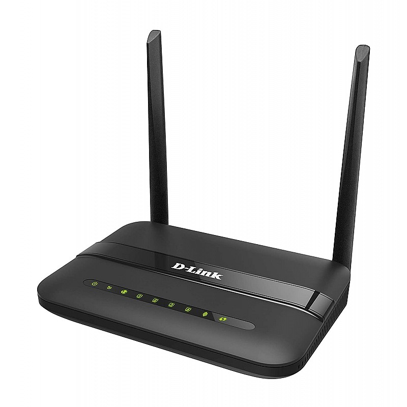 D-Link DSL-2750U Wireless-N 300 ADSL2/2 4-Port Router RJ-11 Internet port Works with Telephone Line of BSNL MTNL 