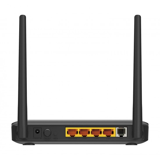 D-Link DSL-2750U Wireless-N 300 ADSL2/2 4-Port Router RJ-11 Internet port Works with Telephone Line of BSNL MTNL 