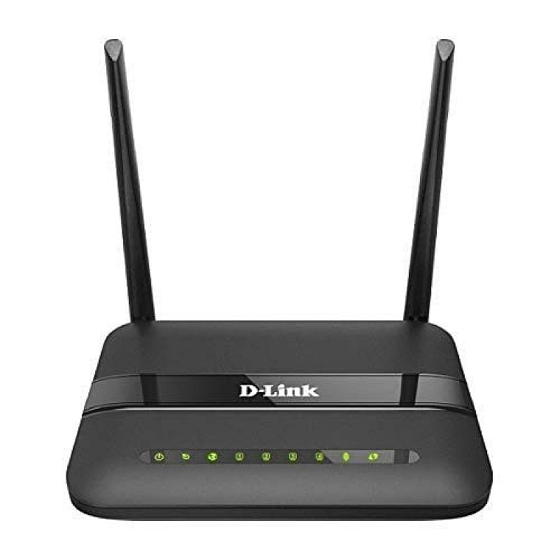 D-Link DSL-2750U Wireless-N 300 ADSL2/2 4-Port Router RJ-11 Internet port Works with Telephone Line of BSNL MTNL 