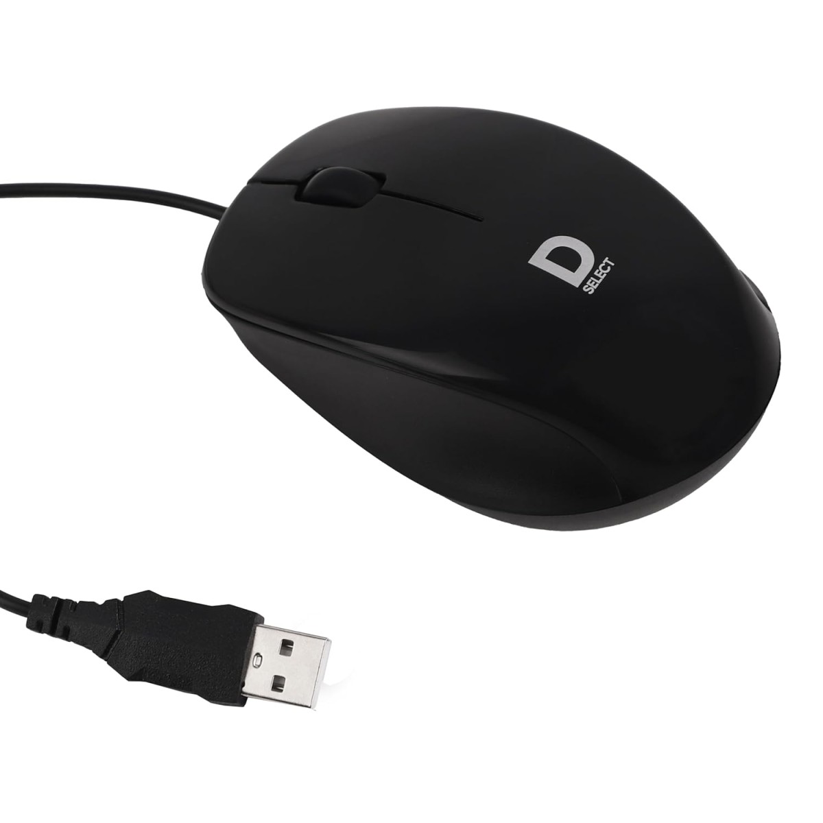 D SELECT Wireless Mouse DS320-Black with USB Type A Connector, 1200DPi, Lightweight | Marketed by Dell