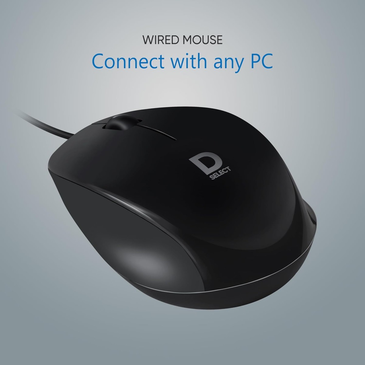 D SELECT Wireless Mouse DS320-Black with USB Type A Connector, 1200DPi, Lightweight | Marketed by Dell