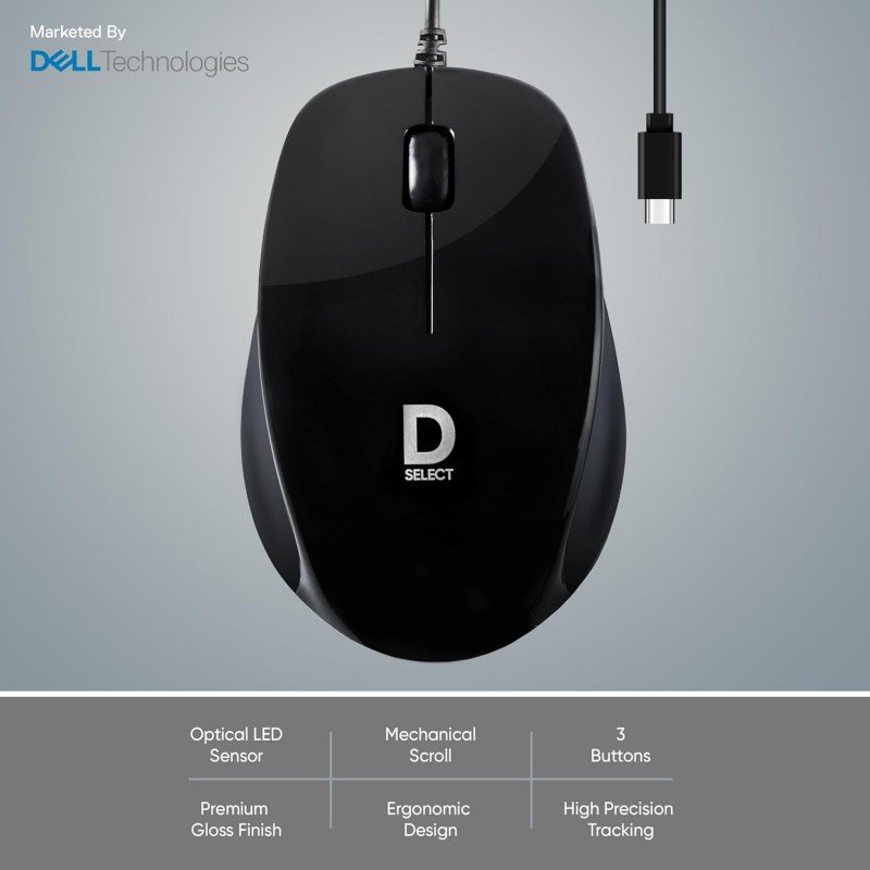 D SELECT Wireless Mouse DS320-Black with USB Type A Connector, 1200DPi, Lightweight | Marketed by Dell D SELECT Wireless Mouse DS320-Black with USB Type A Connector, 1200DPi, Lightweight | Marketed by Dell