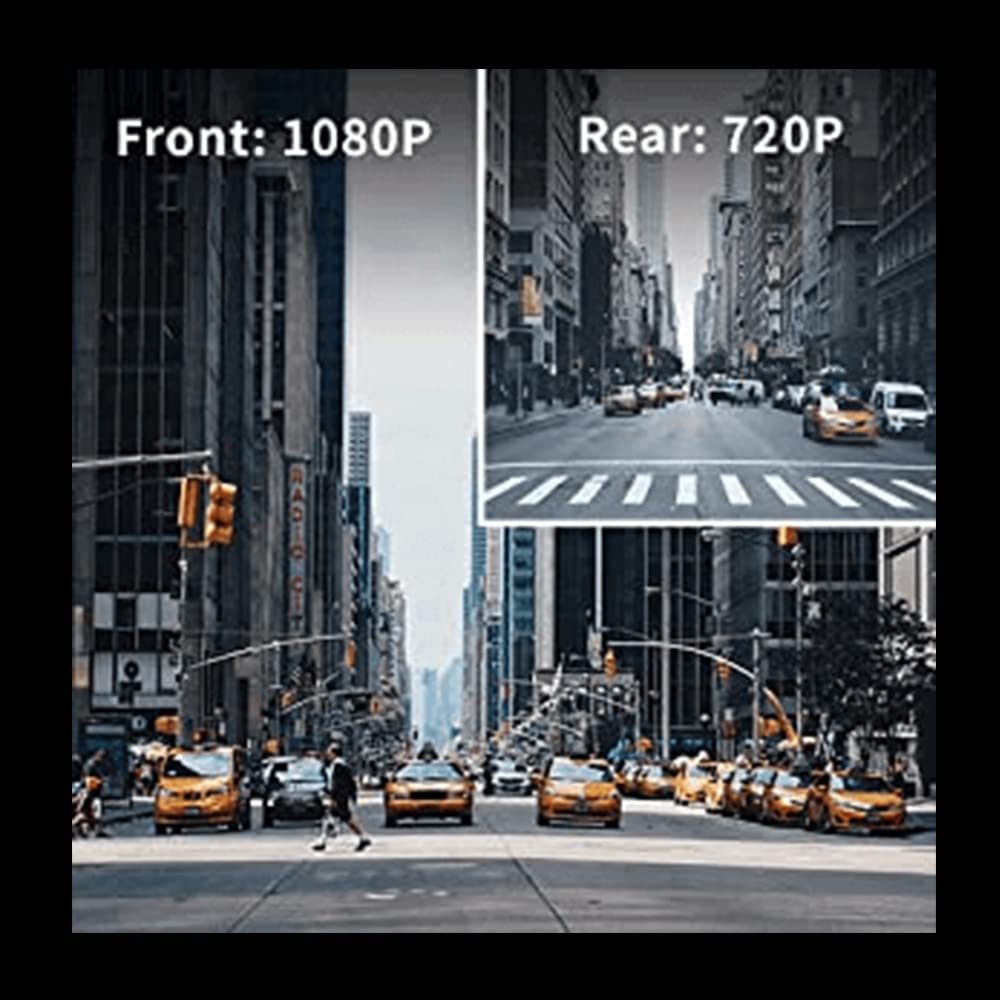 DC02 Dash Cam Front and Rear Full HD Dual Camera for Cars with 3 Inches(7.6cm) Screen Night Vision 170° Loop Recording Parking Mode