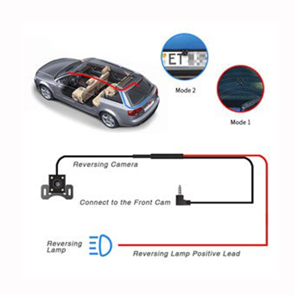 DC02 Dash Cam Front and Rear Full HD Dual Camera for Cars with 3 Inches(7.6cm) Screen Night Vision 170° Loop Recording Parking Mode