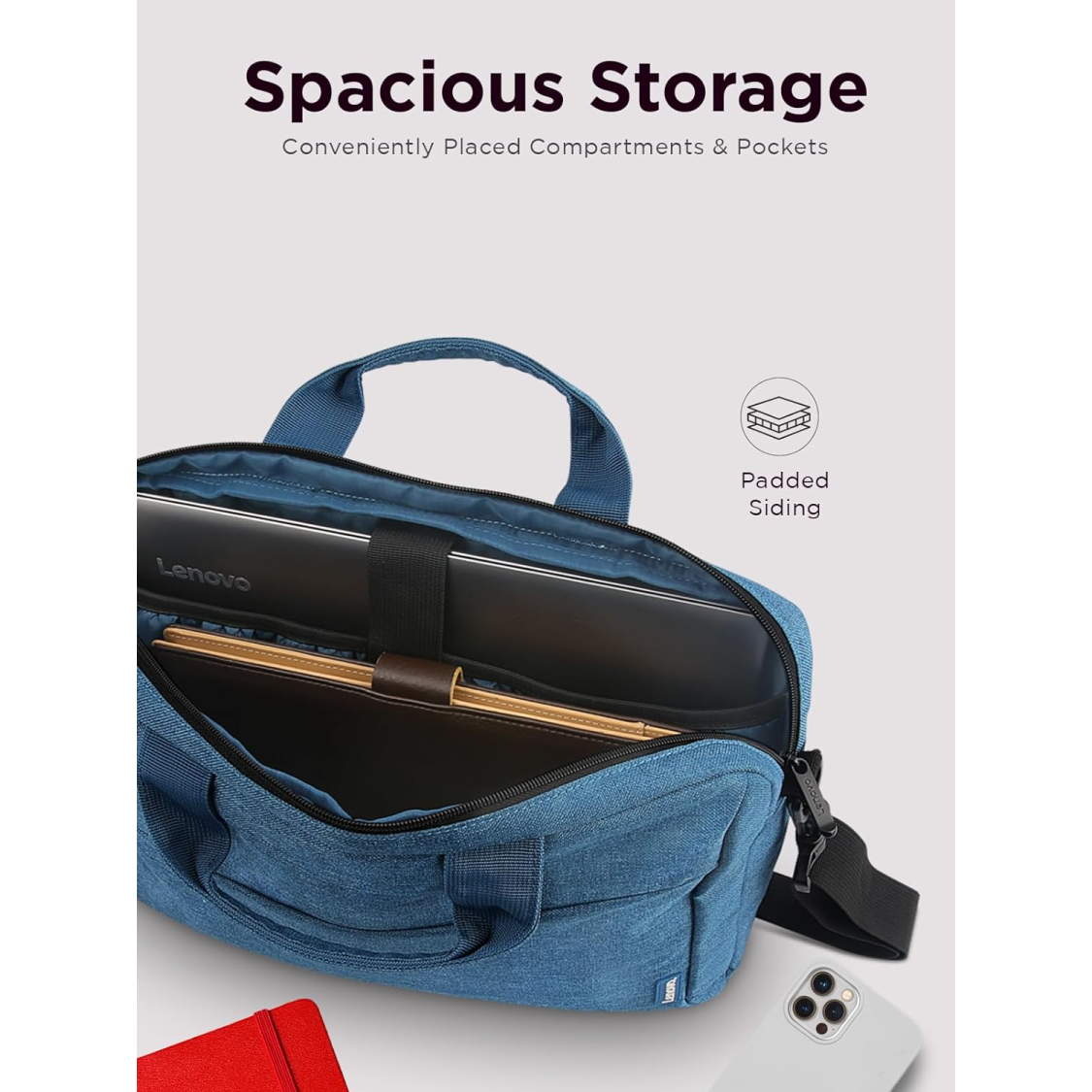 Lenovo T210 Toploader for 39.62 cm (15.6 inch) Laptop, Blue GX40Q17230