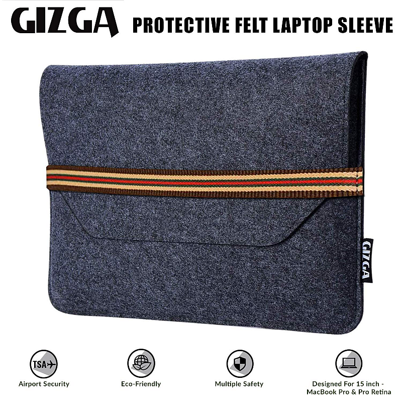 GIZGA Laptop Bag Sleeve Case Cover for 15-Inch/ 15.6-Inch Laptop (Slate Grey)