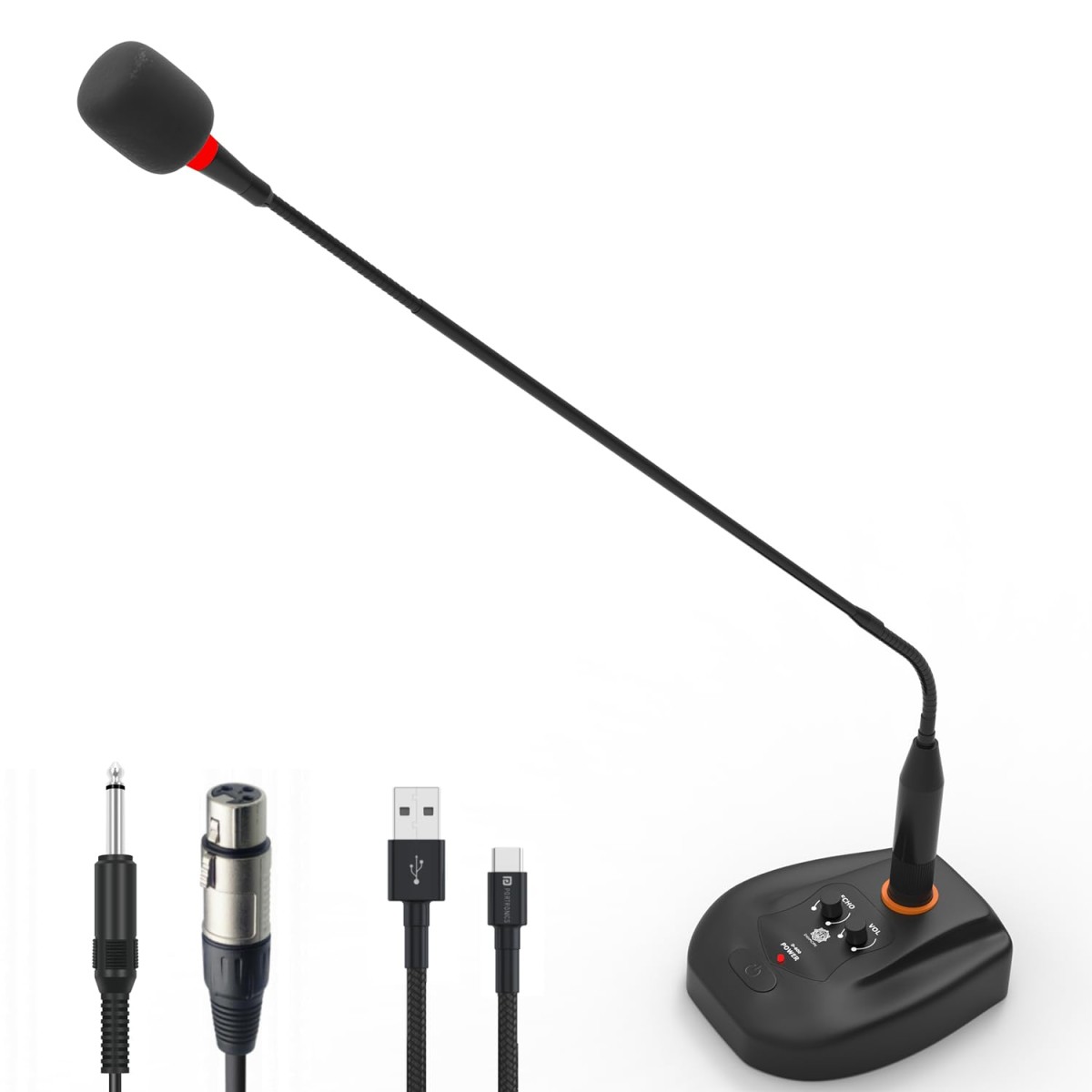 DIGIMORE 24" Desktop Podium Gooseneck Condenser Microphone | XLR Input, ON/Off Switch | Ideal for Meetings, Video Conferences, Streaming, Lectures (D-660) DIGIMORE 24" Desktop Podium Gooseneck Condenser Microphone | XLR Input, ON/Off Switch | Ideal for Meetings, Video Conferences, Streaming, Lectures (D-660)