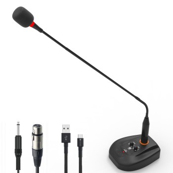 DIGIMORE 24" Desktop Podium Gooseneck Condenser Microphone | XLR Input, ON/Off Switch | Ideal for Meetings, Video Conferences, Streaming, Lectures (D-660) DIGIMORE 24" Desktop Podium Gooseneck Condenser Microphone | XLR Input, ON/Off Switch | Ideal for Meetings, Video Conferences, Streaming, Lectures (D-660)