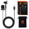 DIGIMORE Built-in Lapel Clip-On Microphone | Two-Way Headset | Omnidirectional Mic | Noise Reduction | for Recording, Streaming & Online Meetings | D-470 (Type-C)