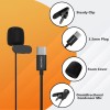 DIGIMORE Built-in Lapel Clip-On Microphone | Two-Way Headset | Omnidirectional Mic | Noise Reduction | for Recording, Streaming & Online Meetings | D-470 (Type-C)