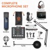 DIGIMORE Condenser Microphone Kit with Studio Headphones, Live Sound Card, Boom Arm Stand, Shock Mount and Pop Filter Ideal for Recording, Starmaker Singing, Live Streaming and Podcast Setup (D-440)