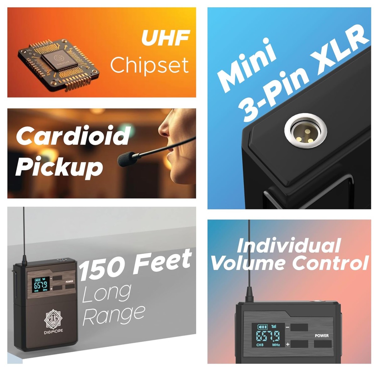 DIGIMORE Cordless Headset Mic | 3-Pin Mini XLR Port | 5Hrs Battery Life |150ft Range | <5ms Latency | 2400 MHz mic Ideal for Karaoke, Conferences, Stage, Weddings, Churches (D-341S) DIGIMORE Cordless Headset Mic | 3-Pin Mini XLR Port | 5Hrs Battery Life |150ft Range | <5ms Latency | 2400 MHz mic Ideal for Karaoke, Conferences, Stage, Weddings, Churches (D-341S)