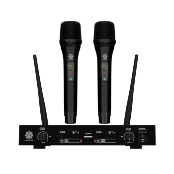 DIGIMORE D-310 Dual UHF Wireless Microphone System | 60 Channels | 500ft Range | Metal Body | Cardioid Pickup | UHF Connectivity | 6.35mm Output | for Singing, Live Events, Church, DJ & Karaoke DIGIMORE D-310 Dual UHF Wireless Microphone System | 60 Channels | 500ft Range | Metal Body | Cardioid Pickup | UHF Connectivity | 6.35mm Output | for Singing, Live Events, Church, DJ & Karaoke