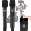DIGIMORE Dual UHF Wireless Handheld Microphone for Camera & Smartphones | 30 Channels | 324ft Range | Cardioid Pickup | for Interviews, Vlogging, Singing & Events (D-343 HH)