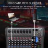 DIGIMORE Professional 8 Channel Mixer | 8 XLR + 6.35MM Input Ports | USB MP3 & BT Support | 48V Phantom Power | Delay & Repeat FX | Stereo Output | Headphone, Aux, EFF Outs (D-260)