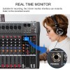 DIGIMORE Professional 8 Channel Mixer | 8 XLR + 6.35MM Input Ports | USB MP3 & BT Support | 48V Phantom Power | Delay & Repeat FX | Stereo Output | Headphone, Aux, EFF Outs (D-260)