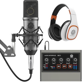 DIGIMORE Professional Condenser Microphone Kit with Audio Interface for Podcasting Live Streaming Singing PC Mobile YouTube (D-410/400) DIGIMORE Professional Condenser Microphone Kit with Audio Interface for Podcasting Live Streaming Singing PC Mobile YouTube (D-410/400)