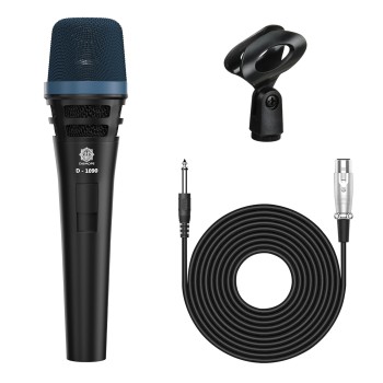 DIGIMORE Professional XLR Dynamic Microphone | Cardioid Pickup | Large Capsule | 20ft XLR Cable & Mic Holder | Ideal for Singing, Karaoke, Recording, DJ & Live Performances (D-1090)