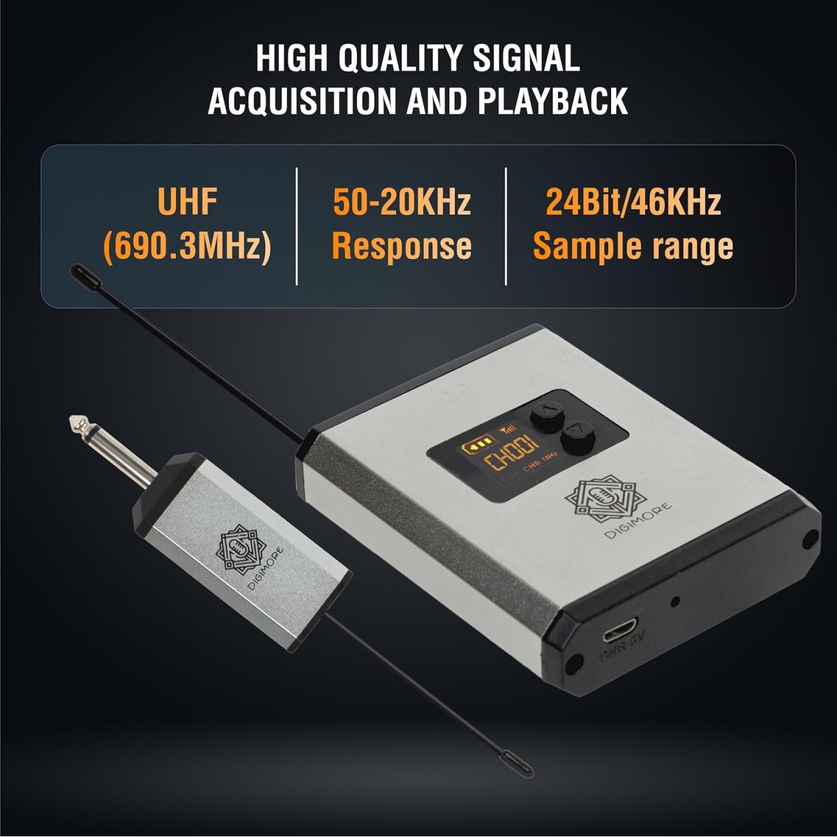 DIGIMORE Wireless Headset Microphone Mic | 150ft Range | 2400 MHz Frequency | 5Hrs Battery | Ideal for Stage Performances, Wedding, DJ, Party, Speech, Vlogging (D-345) DIGIMORE Wireless Headset Microphone Mic | 150ft Range | 2400 MHz Frequency | 5Hrs Battery | Ideal for Stage Performances, Wedding, DJ, Party, Speech, Vlogging (D-345)